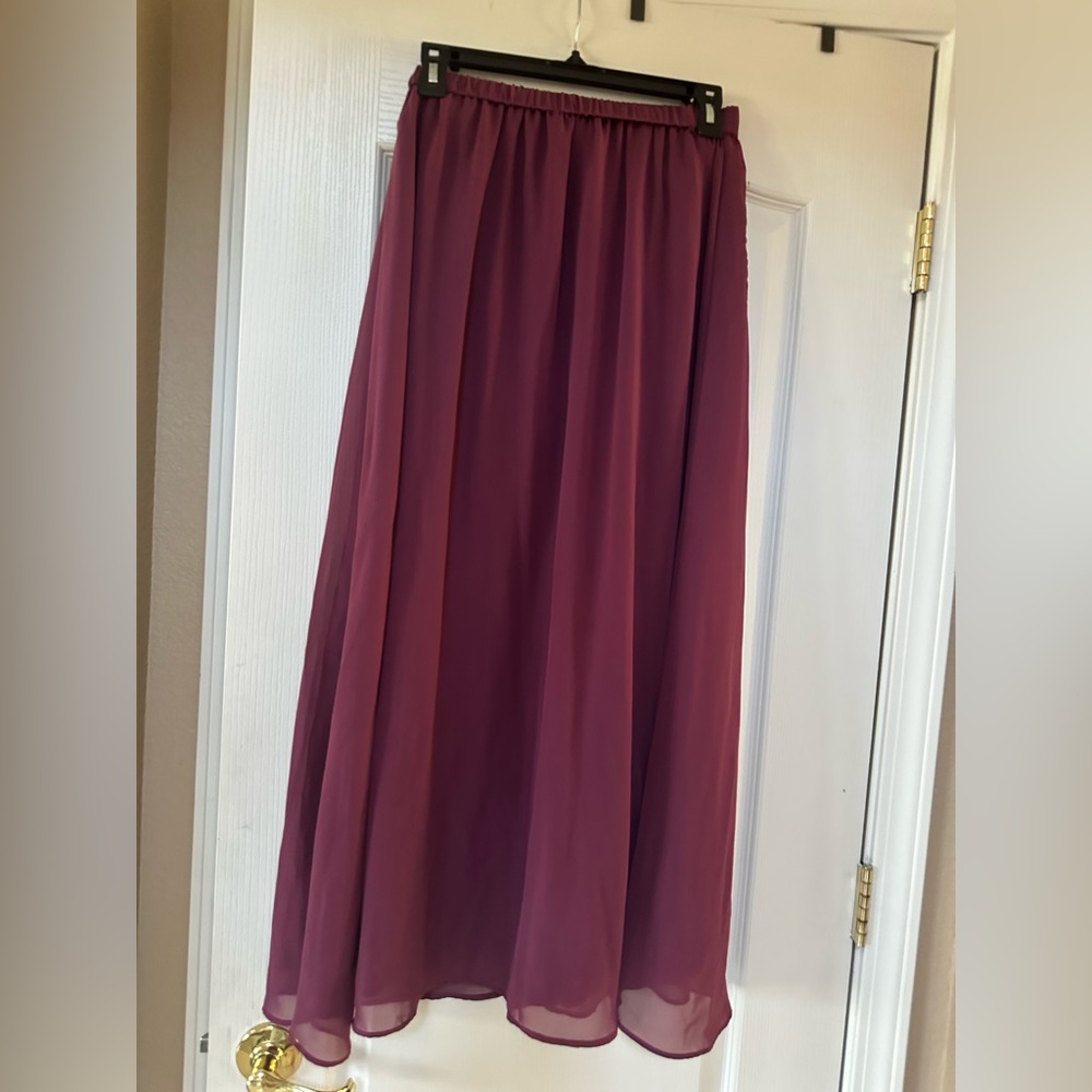 Old Navy Burgundy Chiffon  A-Line Maxi Skirt